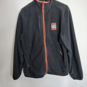 Adidas Adiplore Full Zip Black Fleece Jacket, Multi Trim, Men’s Small